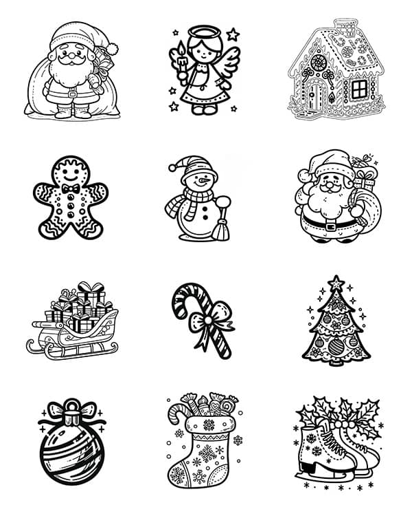 31 Christmas Coloring Pages for Toddlers | Digital Download - Printablesof